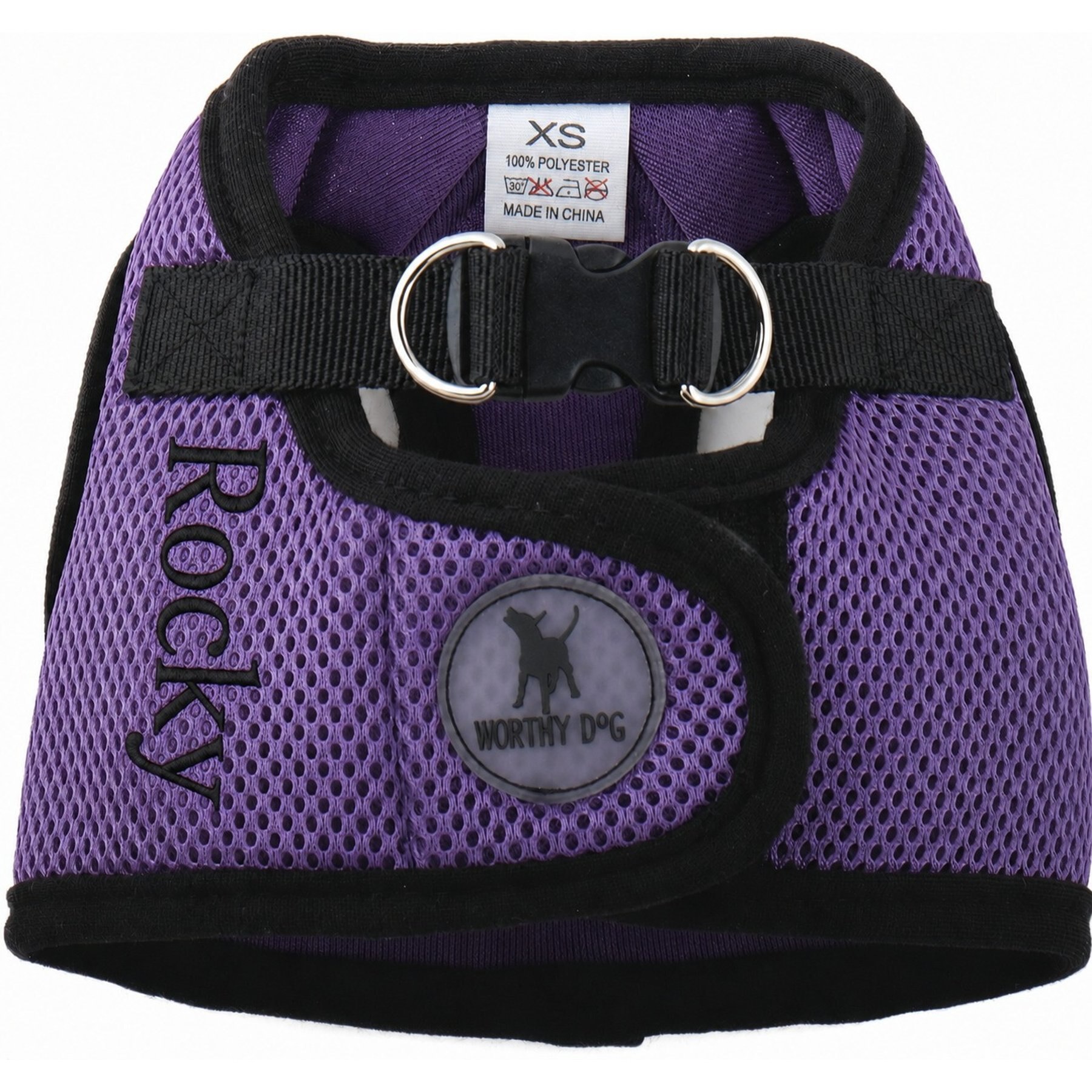 The Worthy Dog Personalized Sidekick Reflective Dog Harness, Purple, XX-Large: 27 to 31-in chest