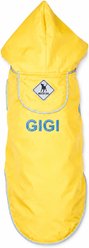 The Worthy Dog Personalized Seattle Slicker Water Resistant Dog Jacket, Yellow, XX-Large