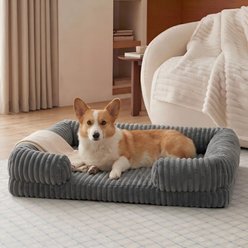 HOMAGICO Waterproof Couch Orthopedic Sofa Dog Bed with Removable Cover, Non-Slip Bottom & Egg-Crate Foam, Grey, Jumbo