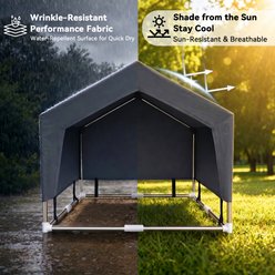 Caghash Canopy Shelter Adjustable Height Metal Outdoor Dog Tent House, Dark Gray, Medium: 32 x 32 x 29-in slide 2 of 5
