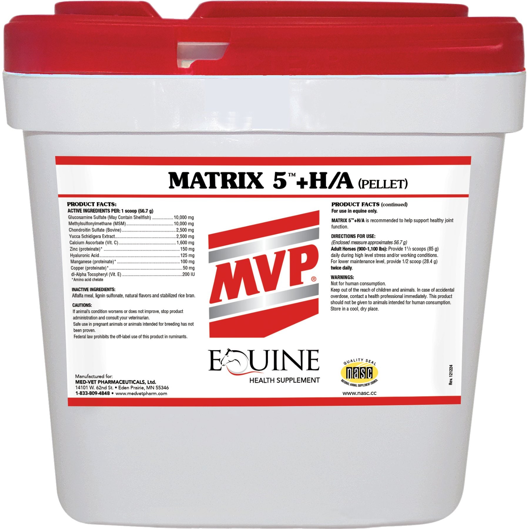 Med-Vet Pharmaceuticals (MVP) Matrix 5 HA Joint Support Pellet Horse Supplement, 20-lb