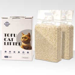 FEELING BEST Natural Tofu with Flushable, Ultra Absorbent & Fast Drying, Orginal2 Clumping Cat Litter, 5.6-Ib box, 2 count