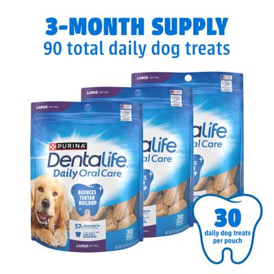 Show full view: DentaLife Daily Oral Care Chicken Flavor Large Adult Dental Dog Treats, 90 count bundle slide 4 of 10