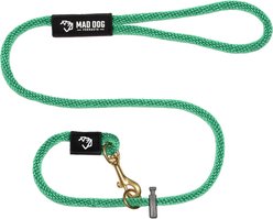 Mad Dog Products Dual Purpose Slip/Clip Dog Leash, Green, 6-ft long, 3/8-in wide