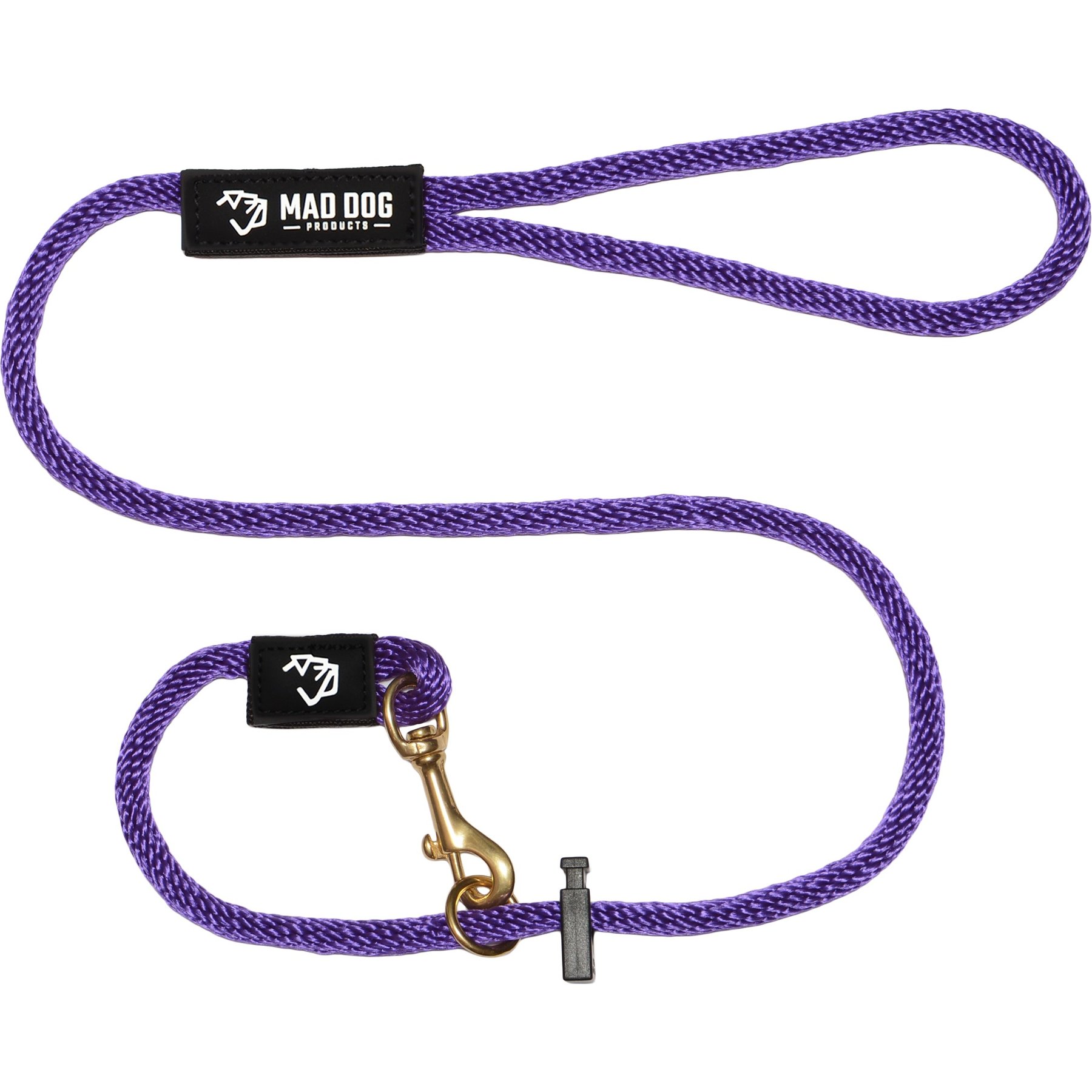 Mad Dog Products Dual Purpose Slip/Clip Dog Leash, Purple, 6-ft long, 3/8-in wide