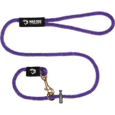 Mad Dog Products Mad Dog Products Dual Purpose Slip/Clip Dog Leash, Purple, 6-ft long, 3/8-in wide
