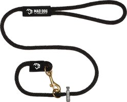 Mad Dog Products Dual Purpose Slip/Clip Dog Leash, Black, 6-ft long, 3/8-in wide