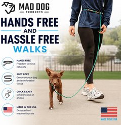 Mad Dog Products Hands Free Dog Leash, Pink, 10-ft long, 3/8-in wide slide 2 of 9