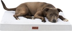 FurHaven Plush & Decorator Check Tufted Top Solid Core Classic Cushion Machine-Washable Flat Dog Bed, Gray, Large: 36-in