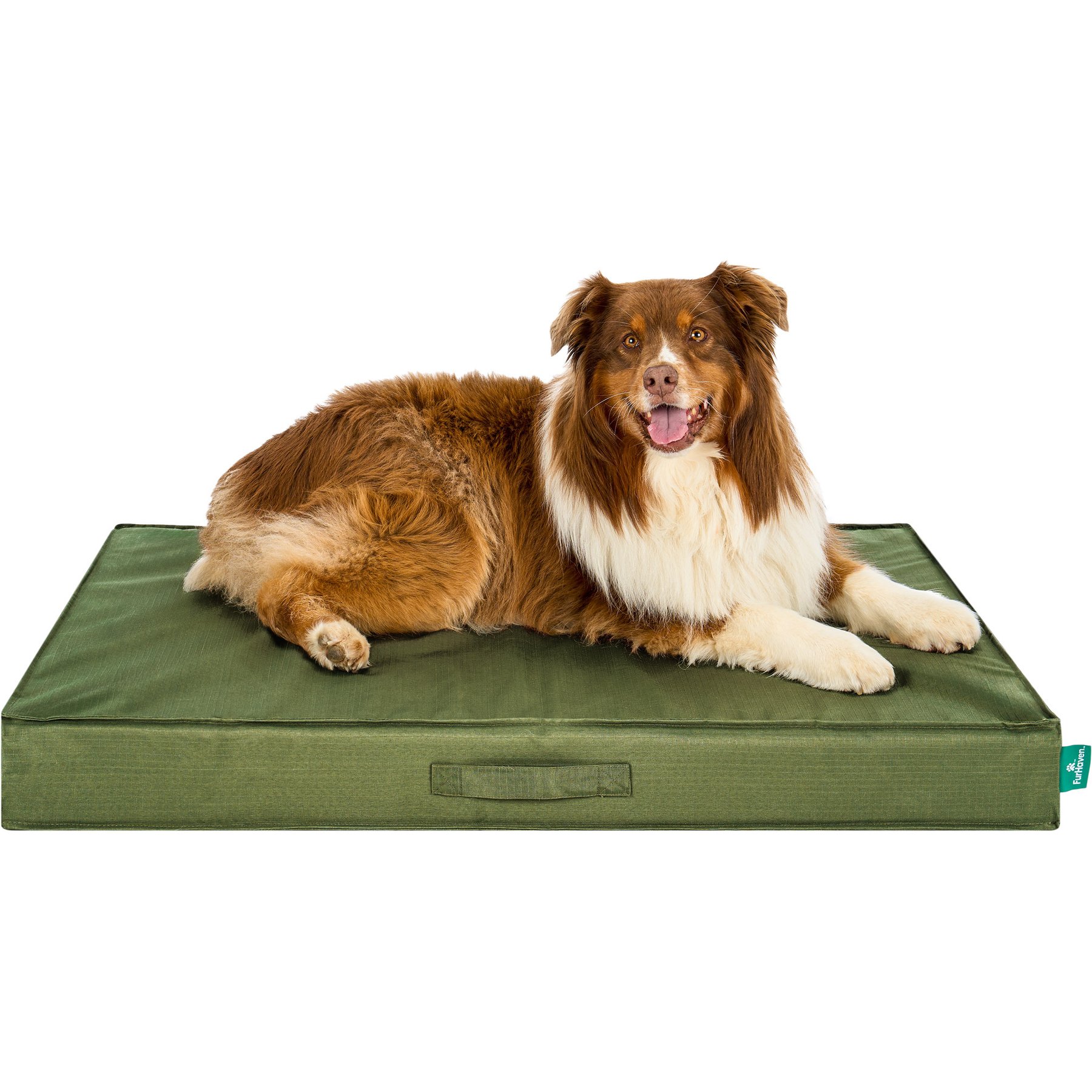 FurHaven Pet Products Grid Orthopedic Indoor/Outdoor Deluxe Mattress Flat Dog Bed, Olivine, Jumbo: 40-in