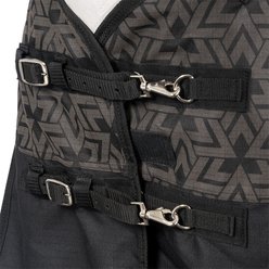 Tough1 1200D Reflective Turnout Horse Blanket with Snuggit, Black, 84-in slide 2 of 4