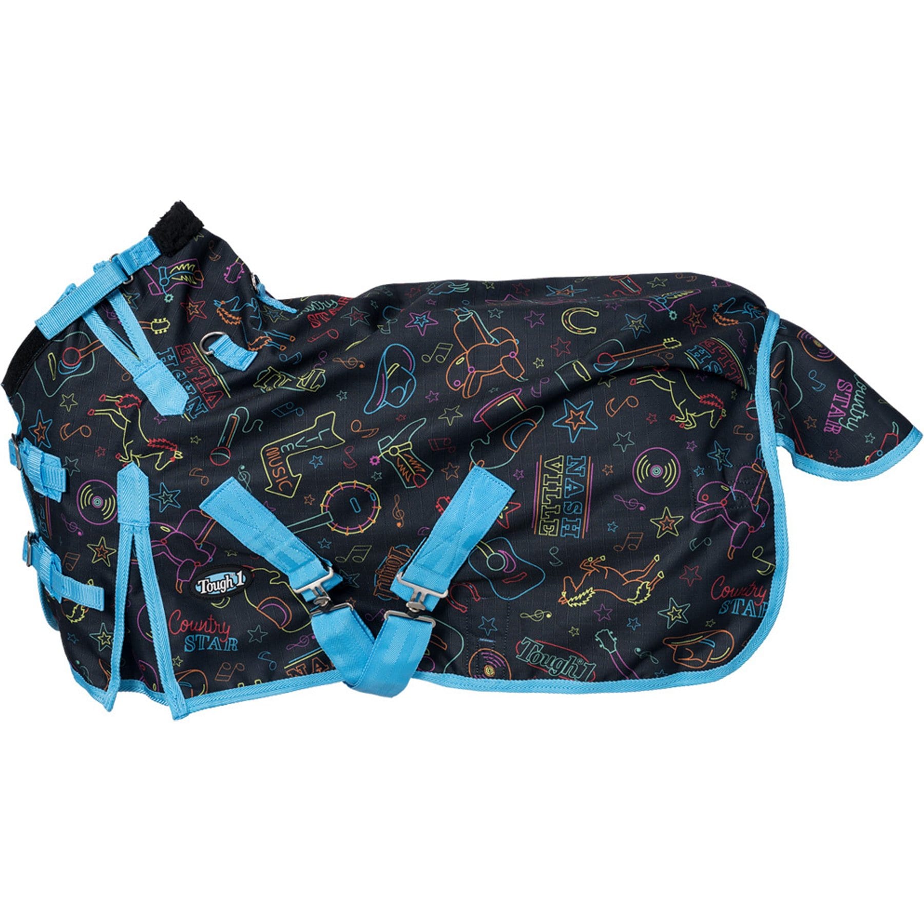 Tough1 1200D Mini Nashville Nights Turnout Horse Blanket with Snuggit, Nashville, 42-in