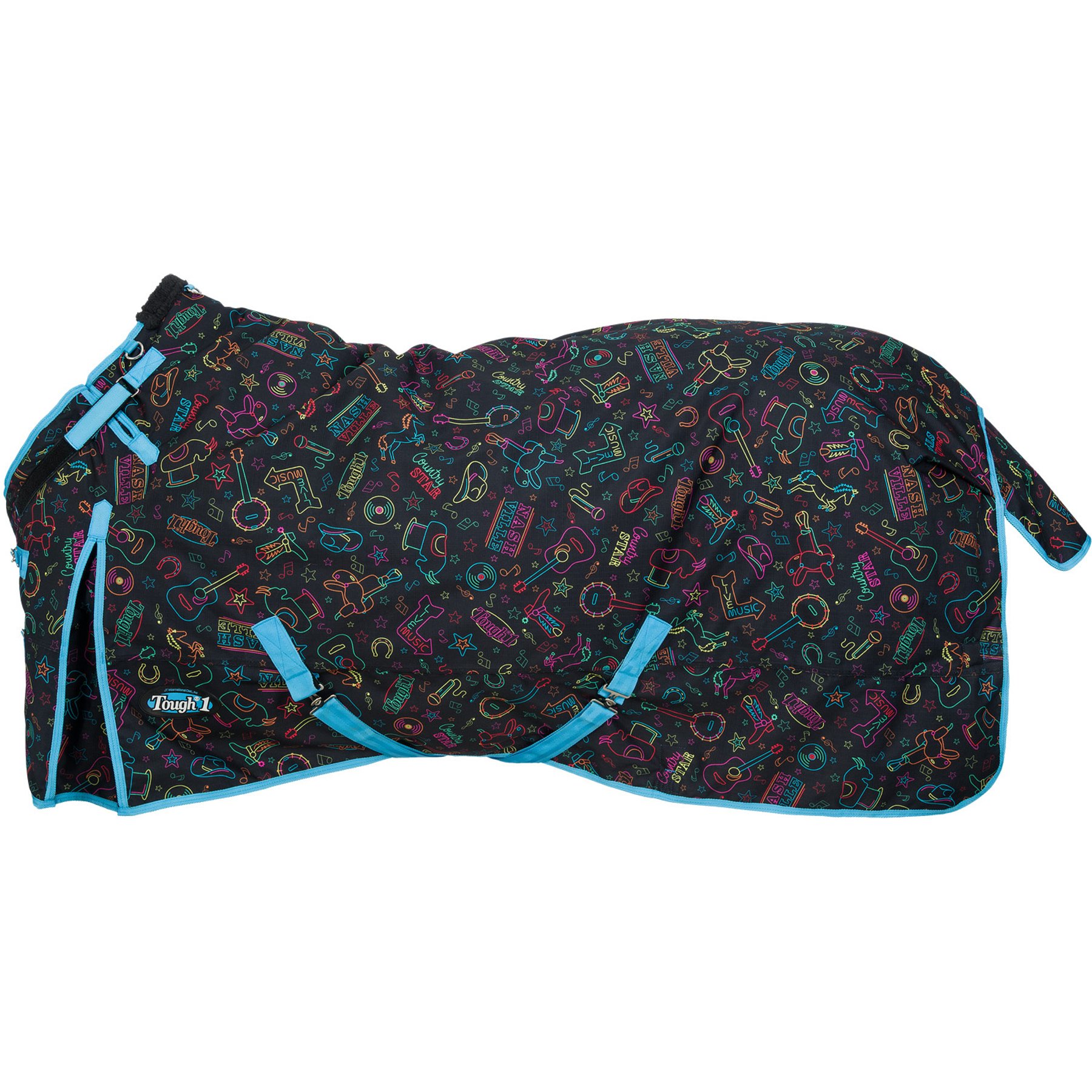 Tough1 1200D Nashville Nights Turnout Horse Blanket with Snuggit, Nashville, 78-in