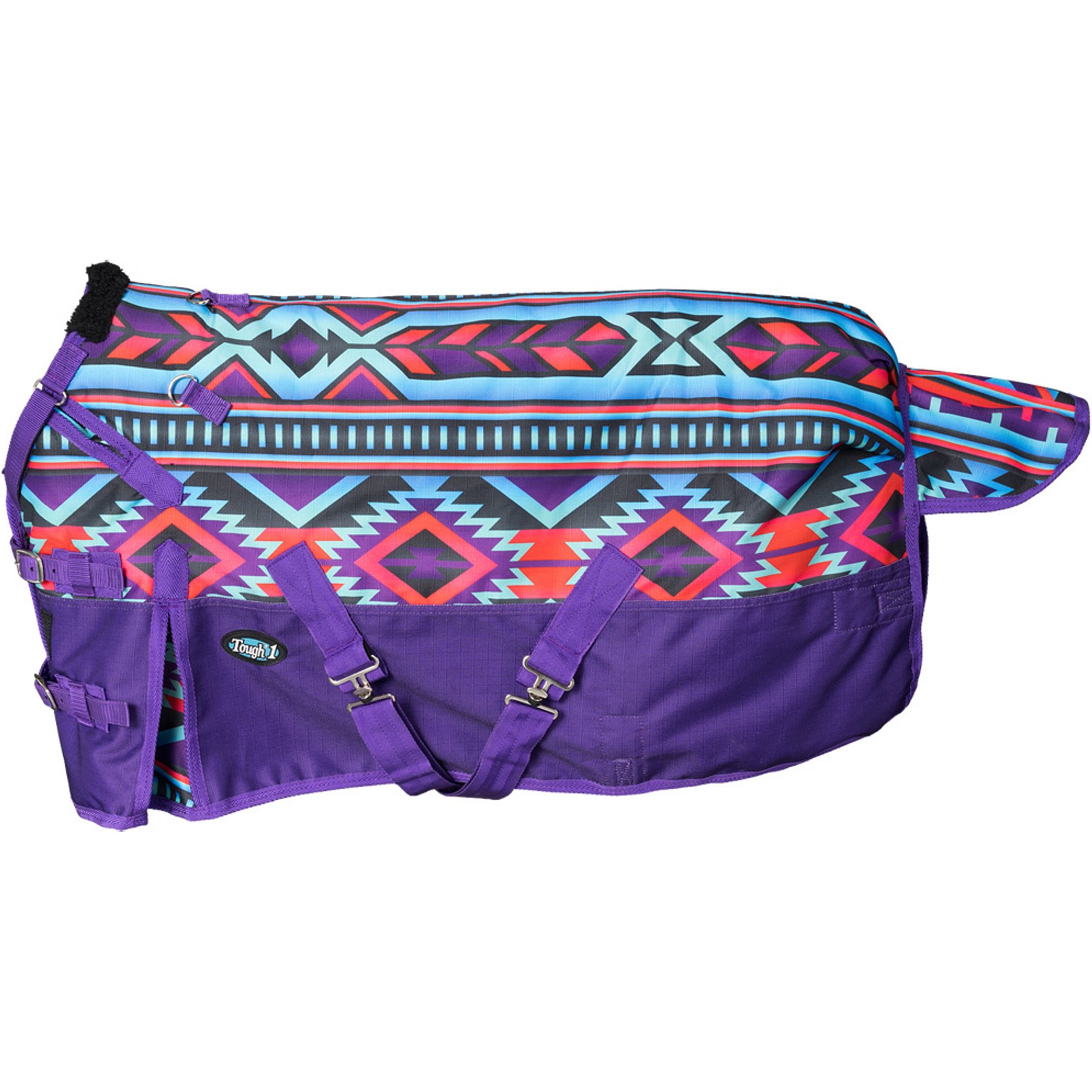 Tough1 1200D Mini Painted Canyon Turnout Horse Blanket with Snuggit, Purple Painted Canyon, 51-in