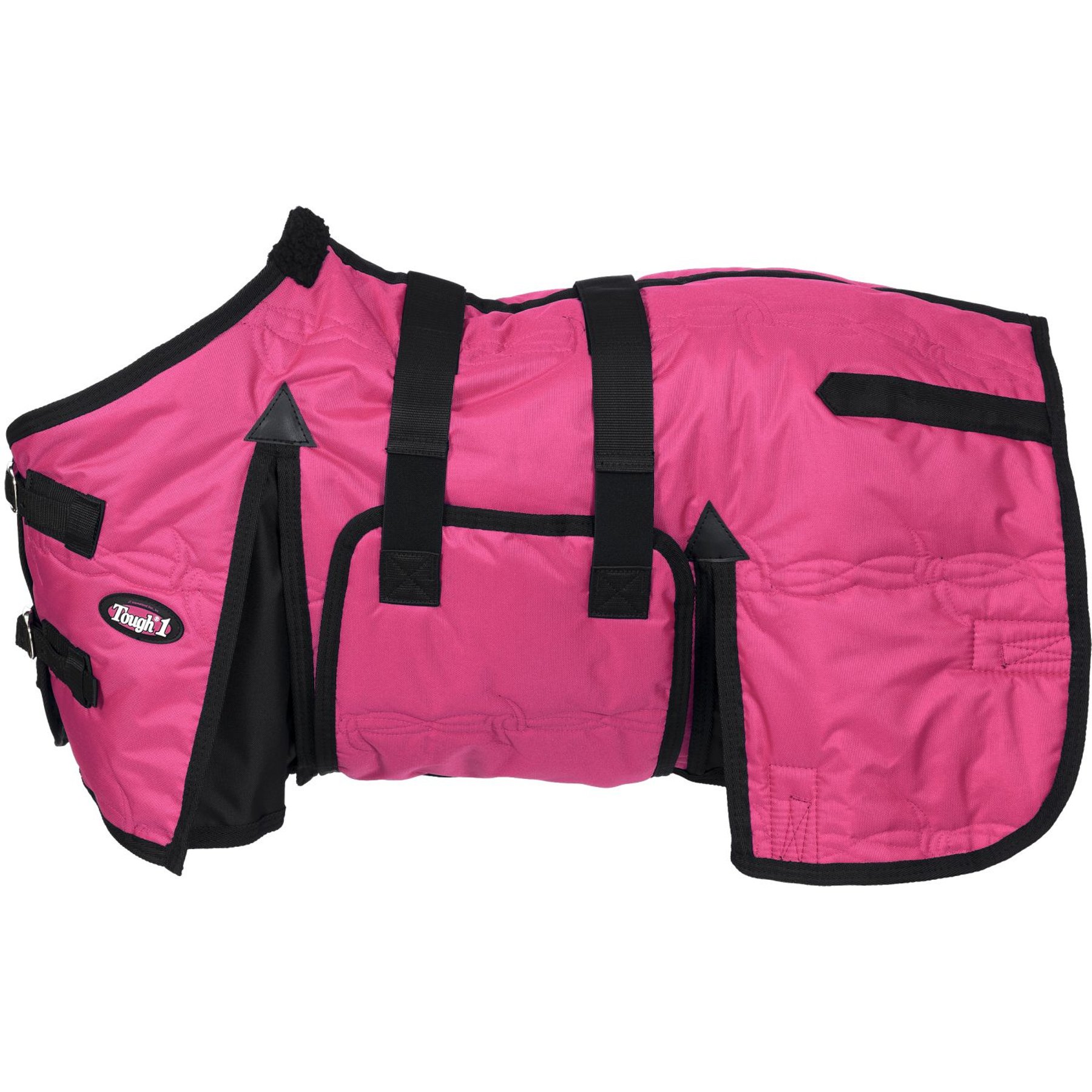 Tough1 600D Miniature Stable Horse Blanket with Belly Wrap, Pink, 42-in