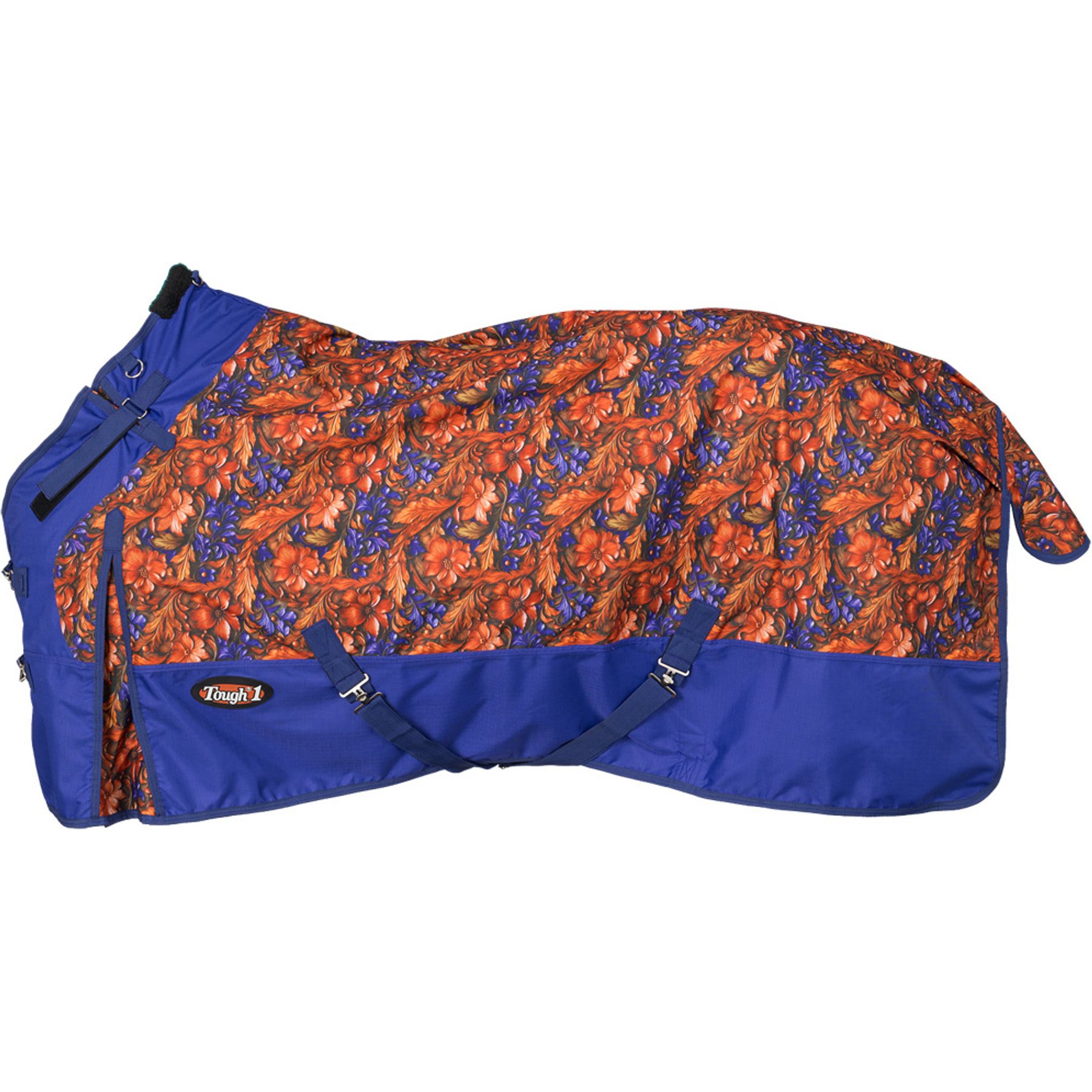Tough1 1200D Hand Carved Turnout Horse Blanket with Snuggit, Purple, 81-in