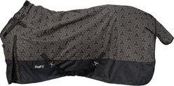 Tough1 1200D Reflective Turnout Horse Blanket with Snuggit, Black, 84-in