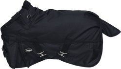 Tough1 1200D Mini Turnout Horse Blanket with Snuggit, Black, 39-in
