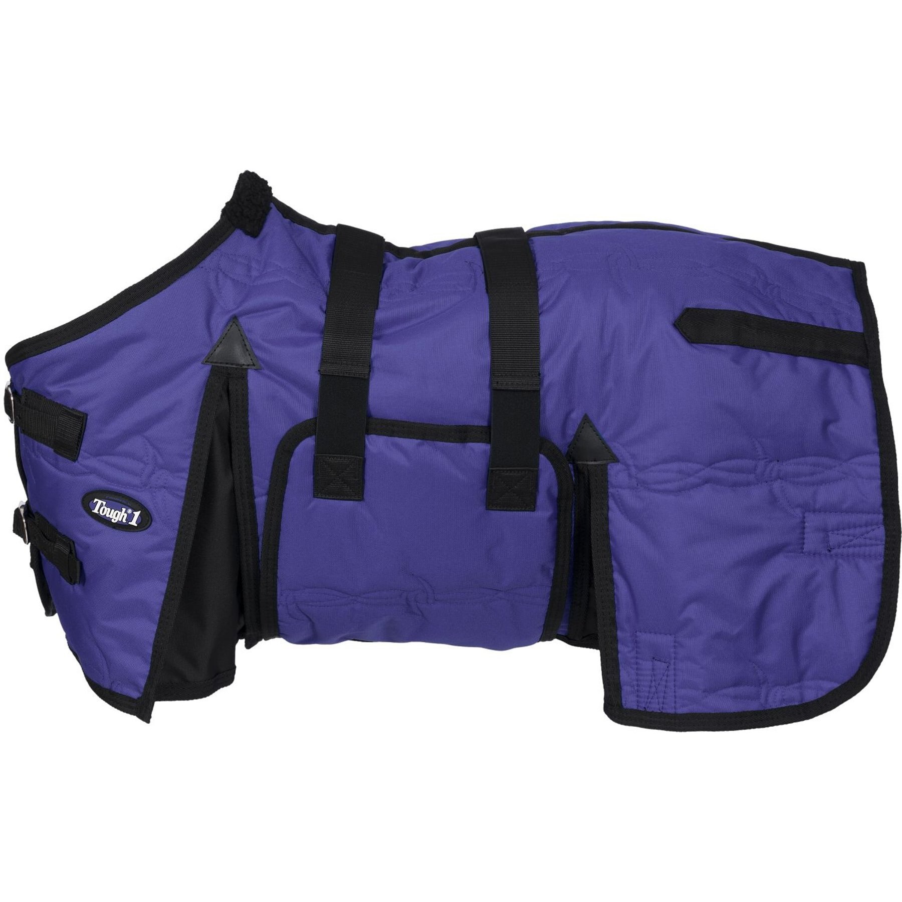 Tough1 600D Miniature Stable Horse Blanket with Belly Wrap, Purple, 42-in