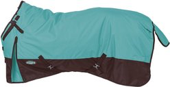 Tough1 600D Pony Turnout Horse Blanket with Snuggit, Turquoise, 63-in