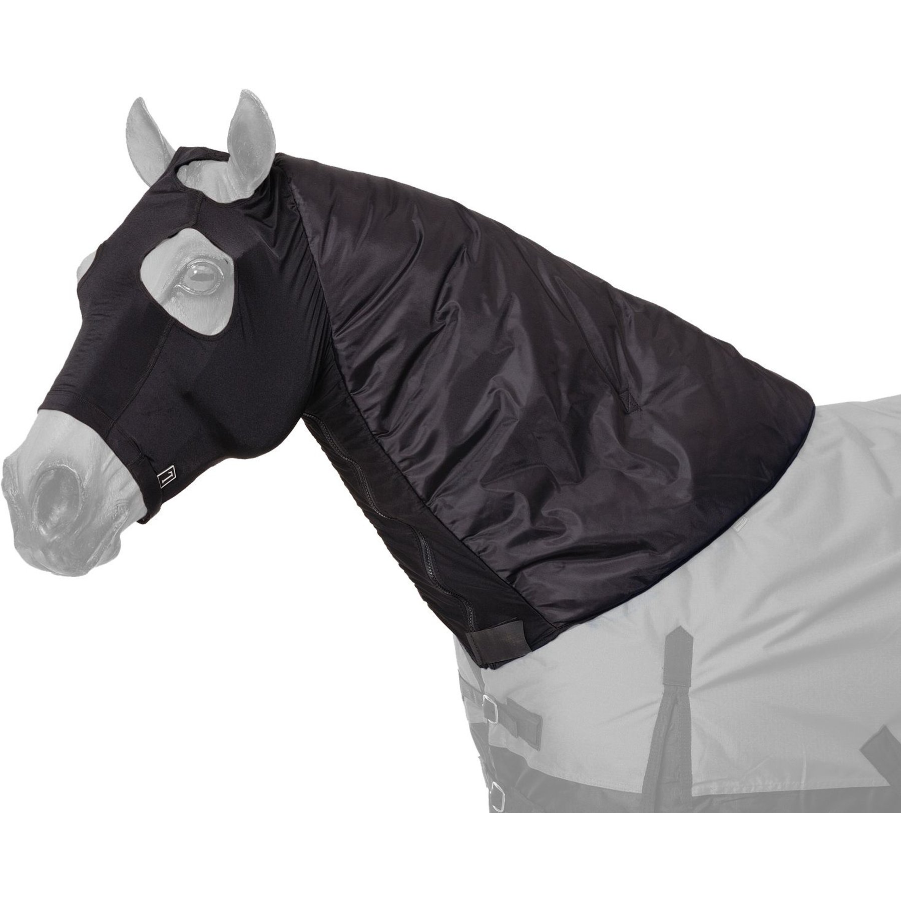 Tough1 600D LycraFlex Turnout Horse Neck Cover, Black, Medium