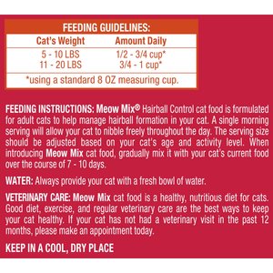 Meow Mix Hairball Control Adult Dry Cat Food, 6.3-lb bag
