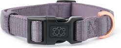 DOGISTRY City Dog Collar, Lilac Gray, Large: 16 to 25-in neck, 1-in wide, Adjustable, Clip Handle