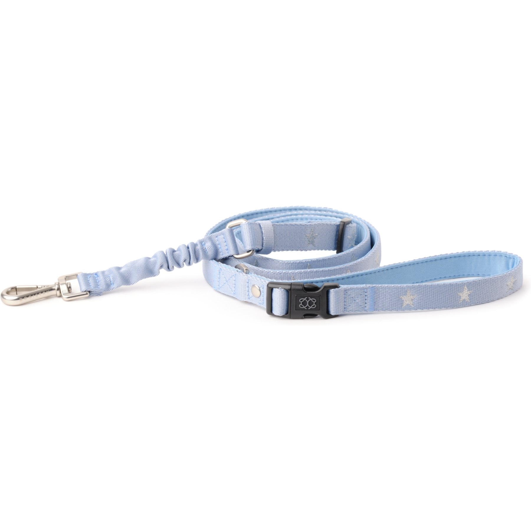 DOGISTRY 3-in-1 City Dual Clip Standard Dog Leash, Rockstar Hudson, Small: 5-ft long, 5/8-in wide, Adjustable, Clip Handle