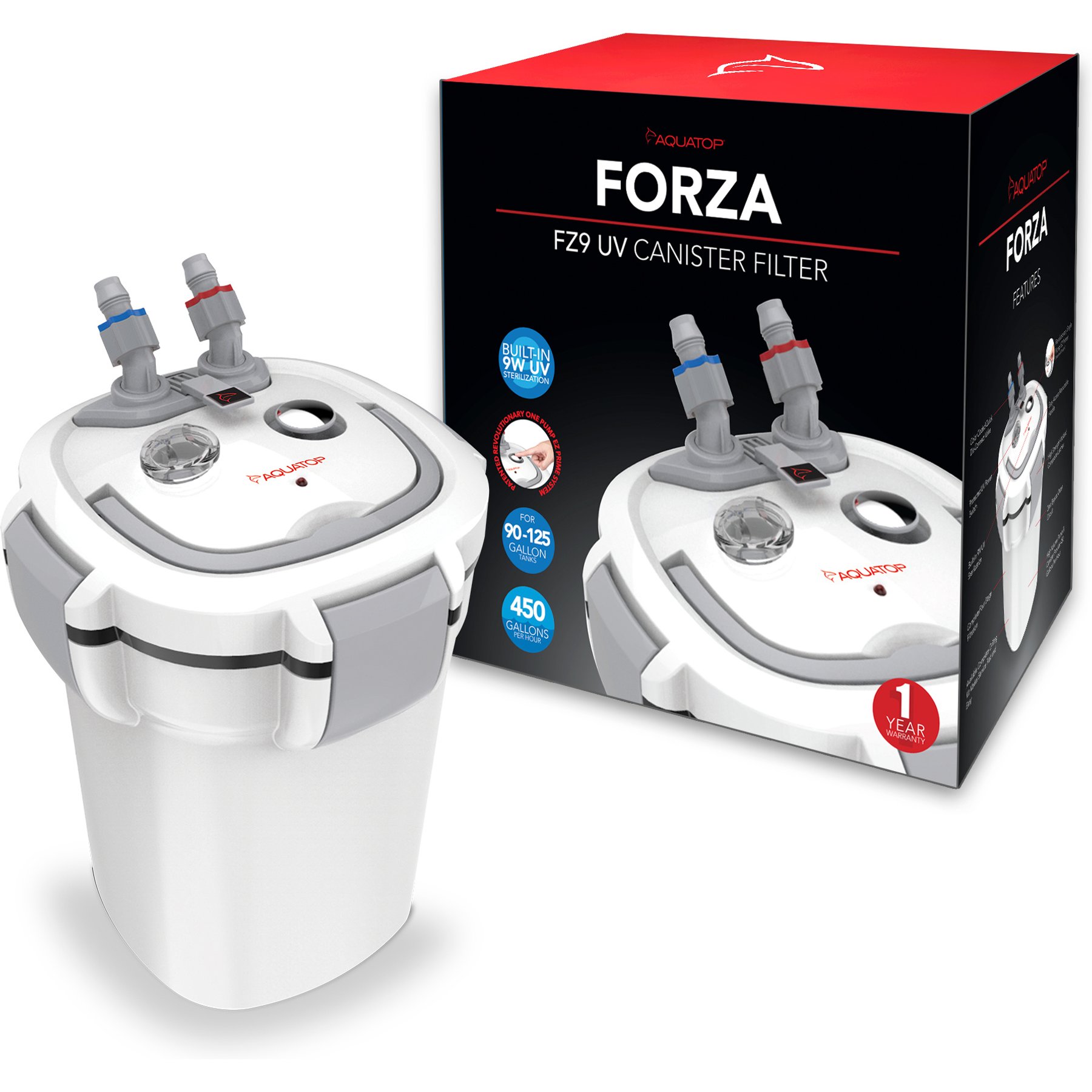 Aquatop Forza External Canister Filter, Black, 125-gal