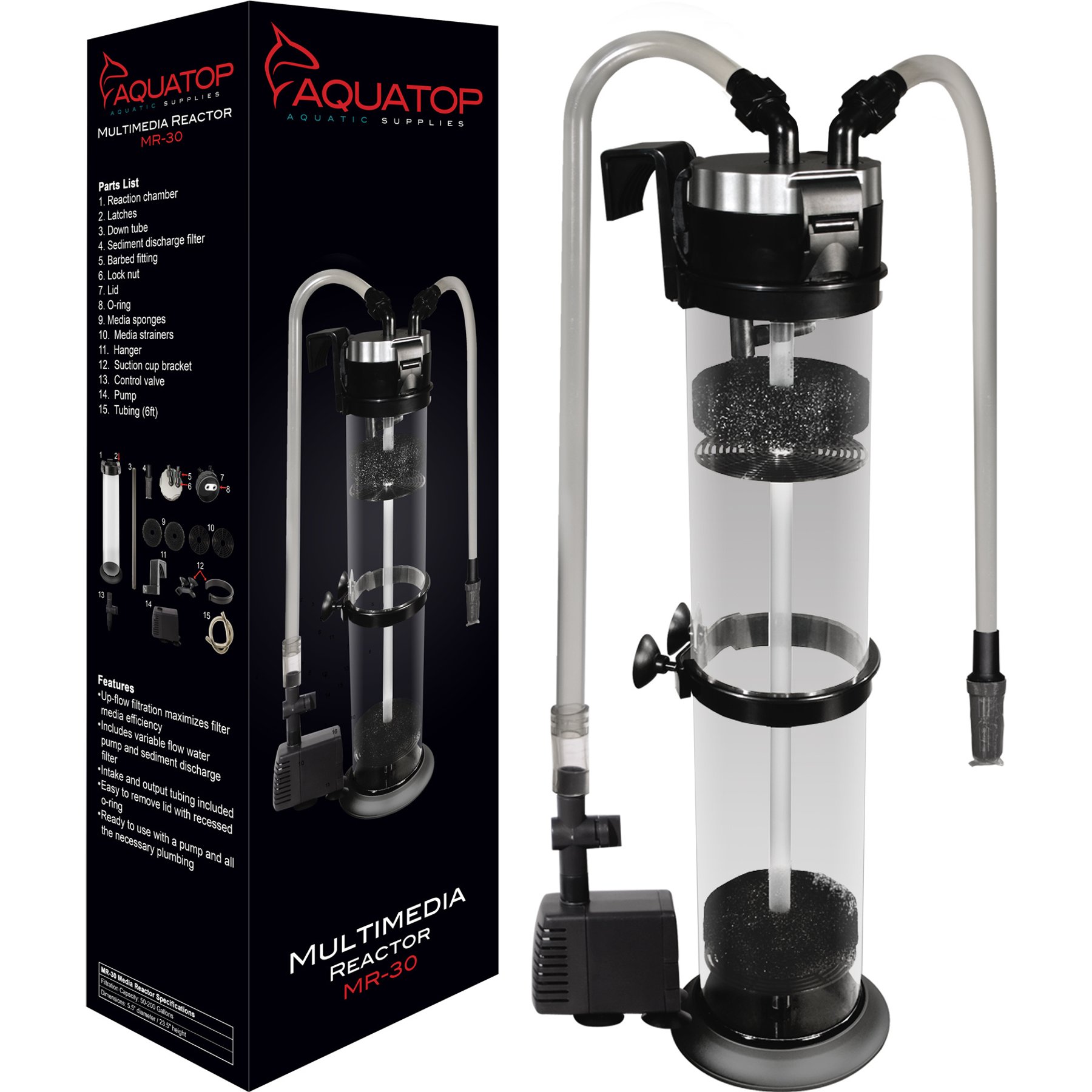 Aquatop Media Reactor, Black/Gray, 200-gal