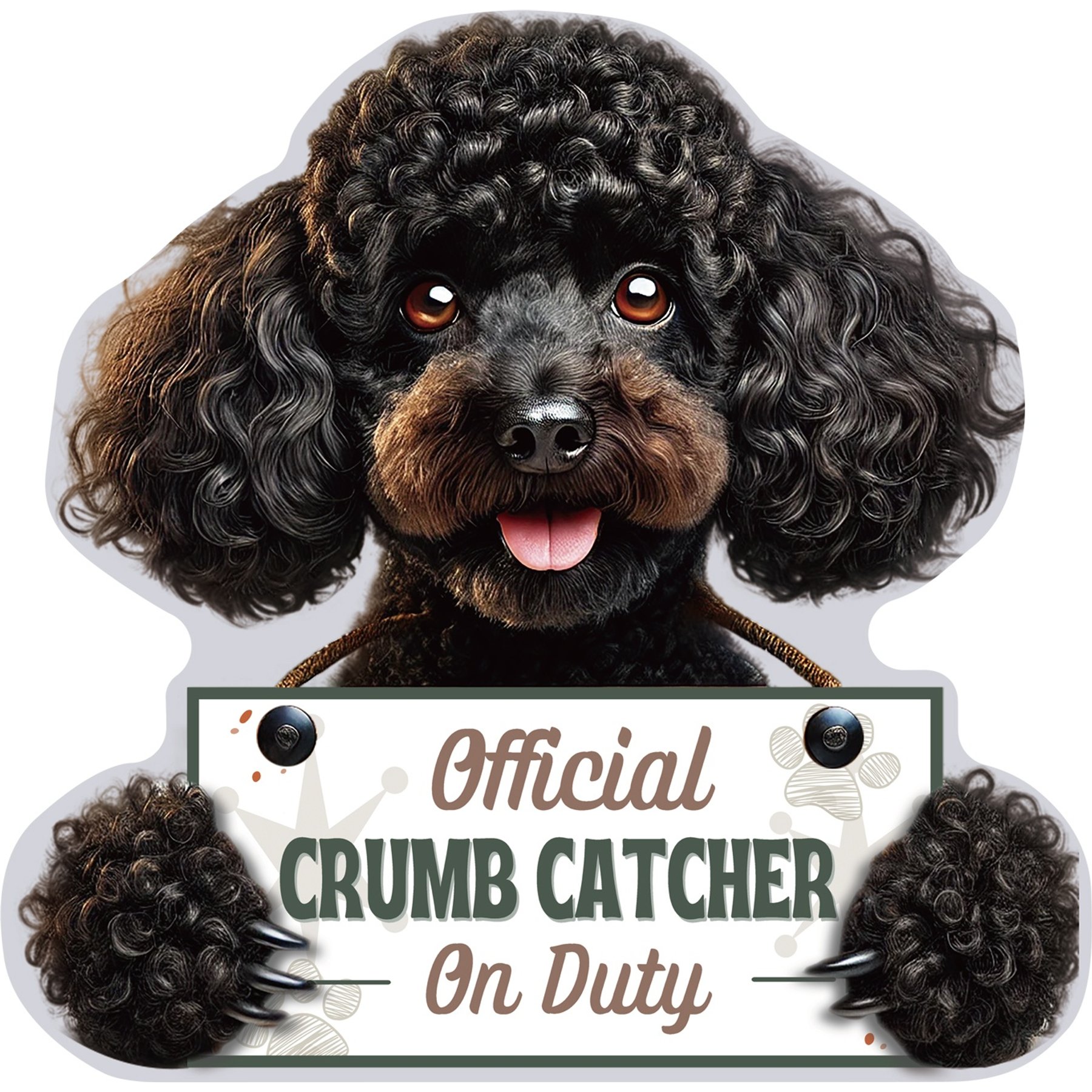 E&S PETS Official Crumb Catcher on Duty Labradoodle Funny Magnetic Chip Clip, Black