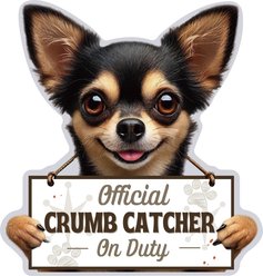 E&S PETS Official Crumb Catcher on Duty Chihuahua Funny Magnetic Chip Clip, Black