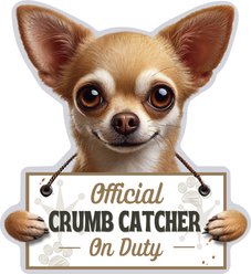 E&S PETS Official Crumb Catcher on Duty Chihuahua Tan Funny Magnetic Chip Clip