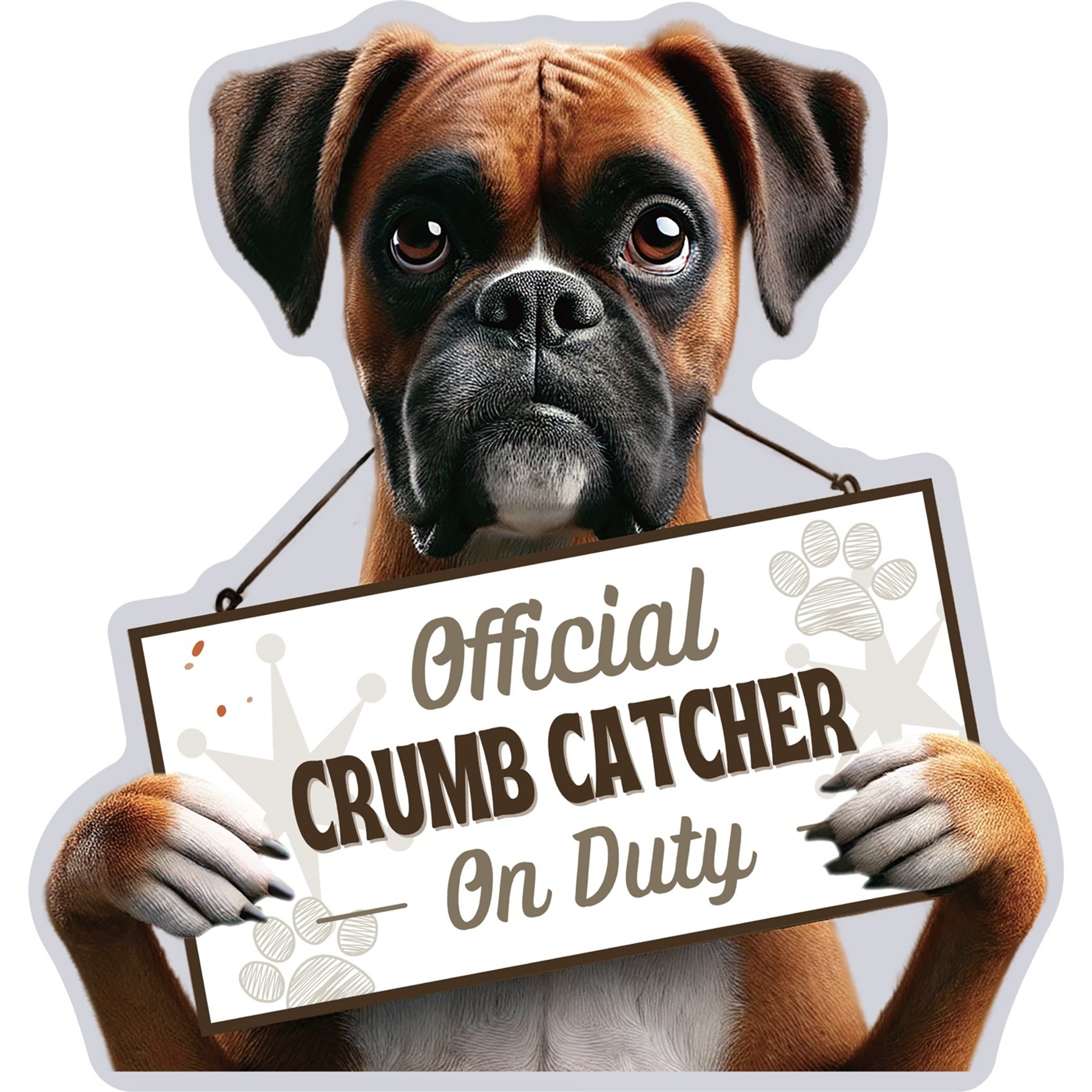 E&S PETS Official Crumb Catcher on Duty Boxer Uncropped Funny Magnetic Chip Clip
