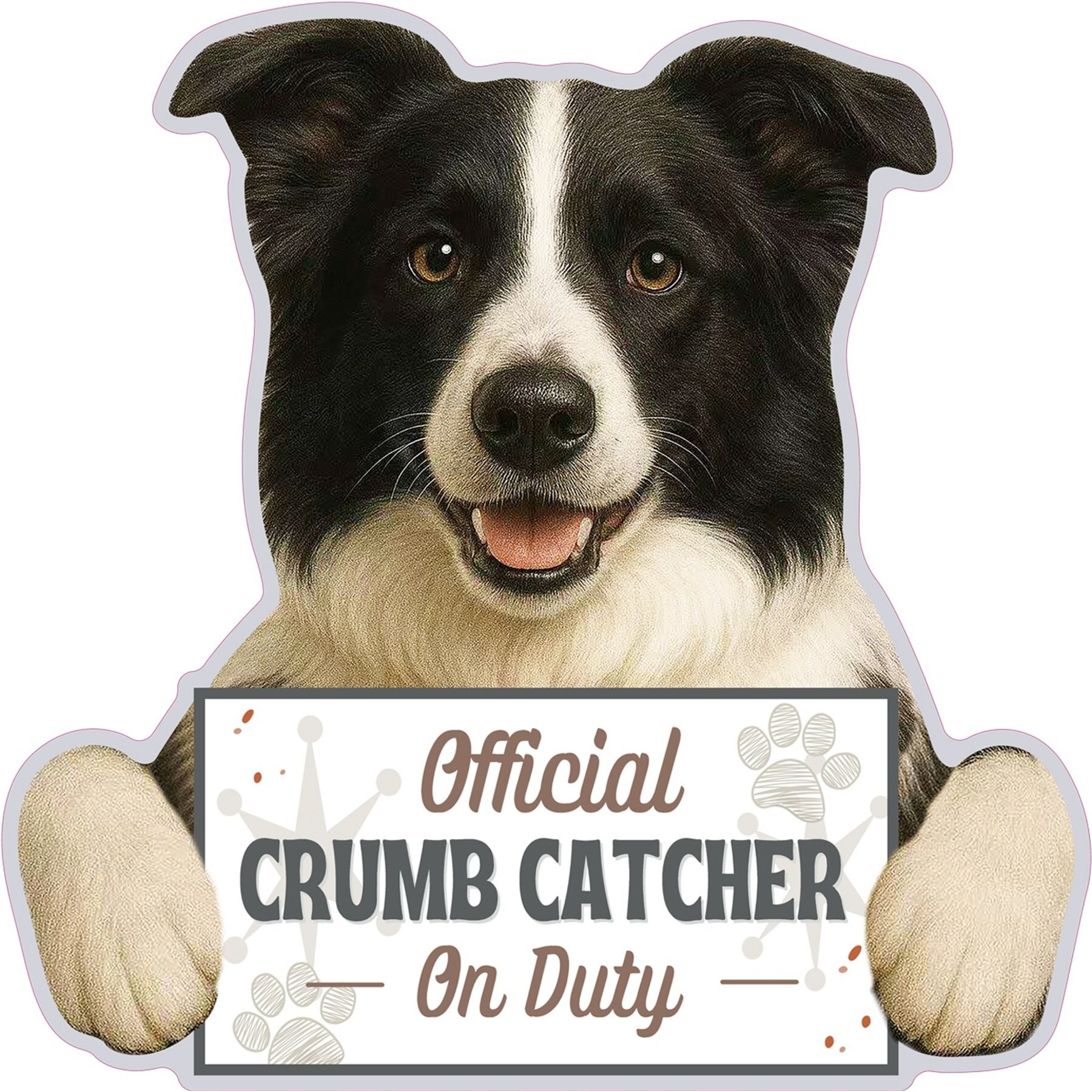 E&S PETS Official Crumb Catcher on Duty Border Collie Funny Magnetic Chip Clip