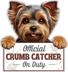 E&S PETS Official Crumb Catcher on Duty Yorkie Funny Magnetic Chip Clip