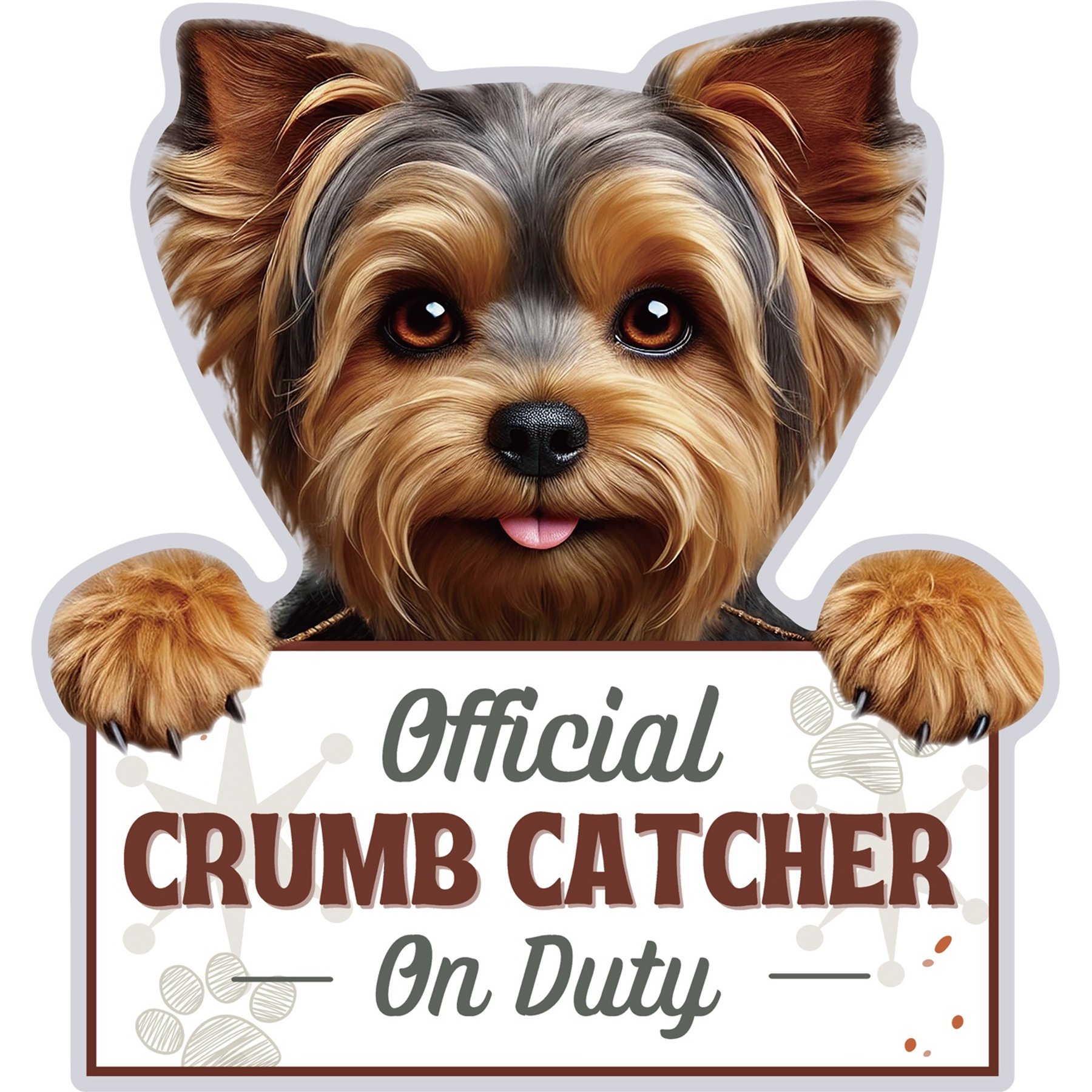 E&S PETS Official Crumb Catcher on Duty Yorkie Funny Magnetic Chip Clip