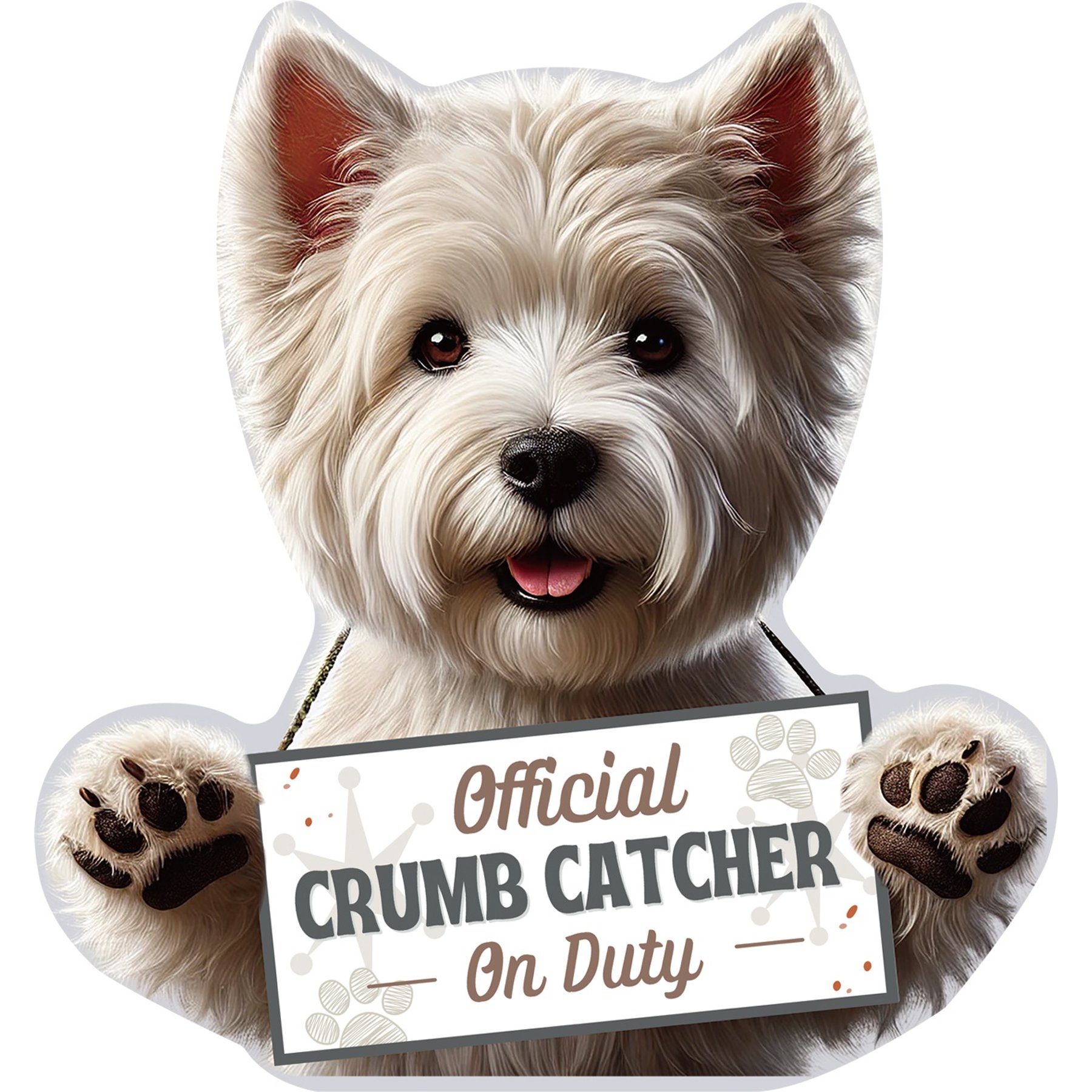 E&S PETS Official Crumb Catcher on Duty West Highland Terrier Funny Magnetic Chip Clip