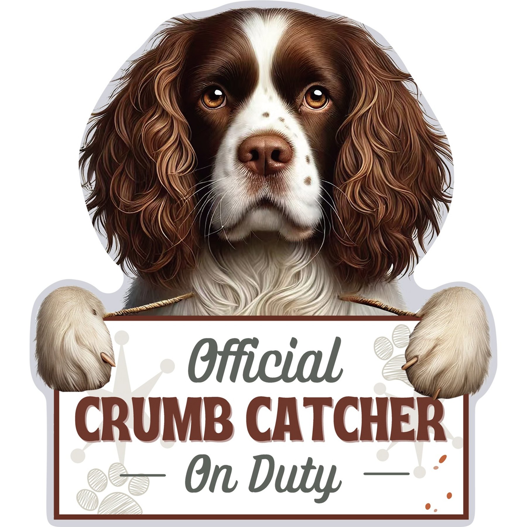 E&S PETS Official Crumb Catcher on Duty Springer Spaniel Funny Magnetic Chip Clip