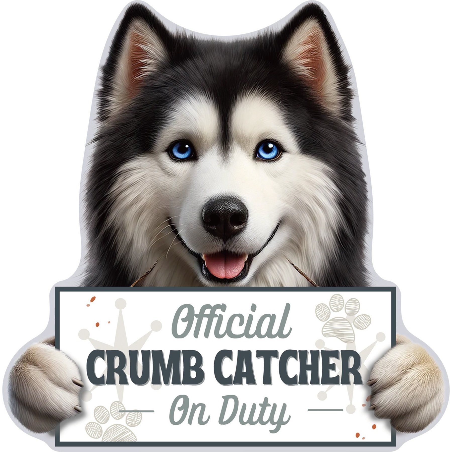 E&S PETS Official Crumb Catcher on Duty Siberian Husky Funny Magnetic Chip Clip