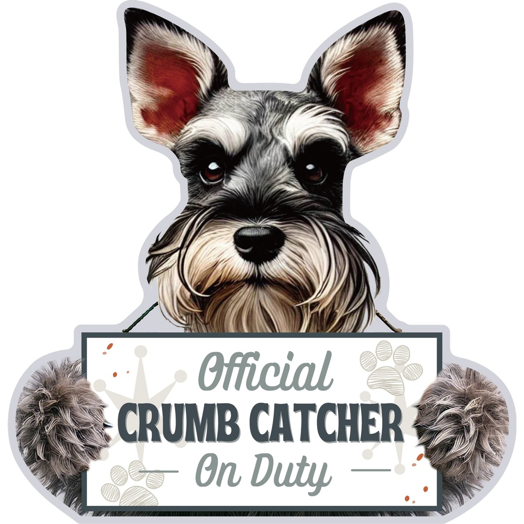 E&S PETS Official Crumb Catcher on Duty Schnauzer Funny Magnetic Chip Clip