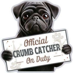 E&S PETS Official Crumb Catcher on Duty Pug Black Funny Magnetic Chip Clip