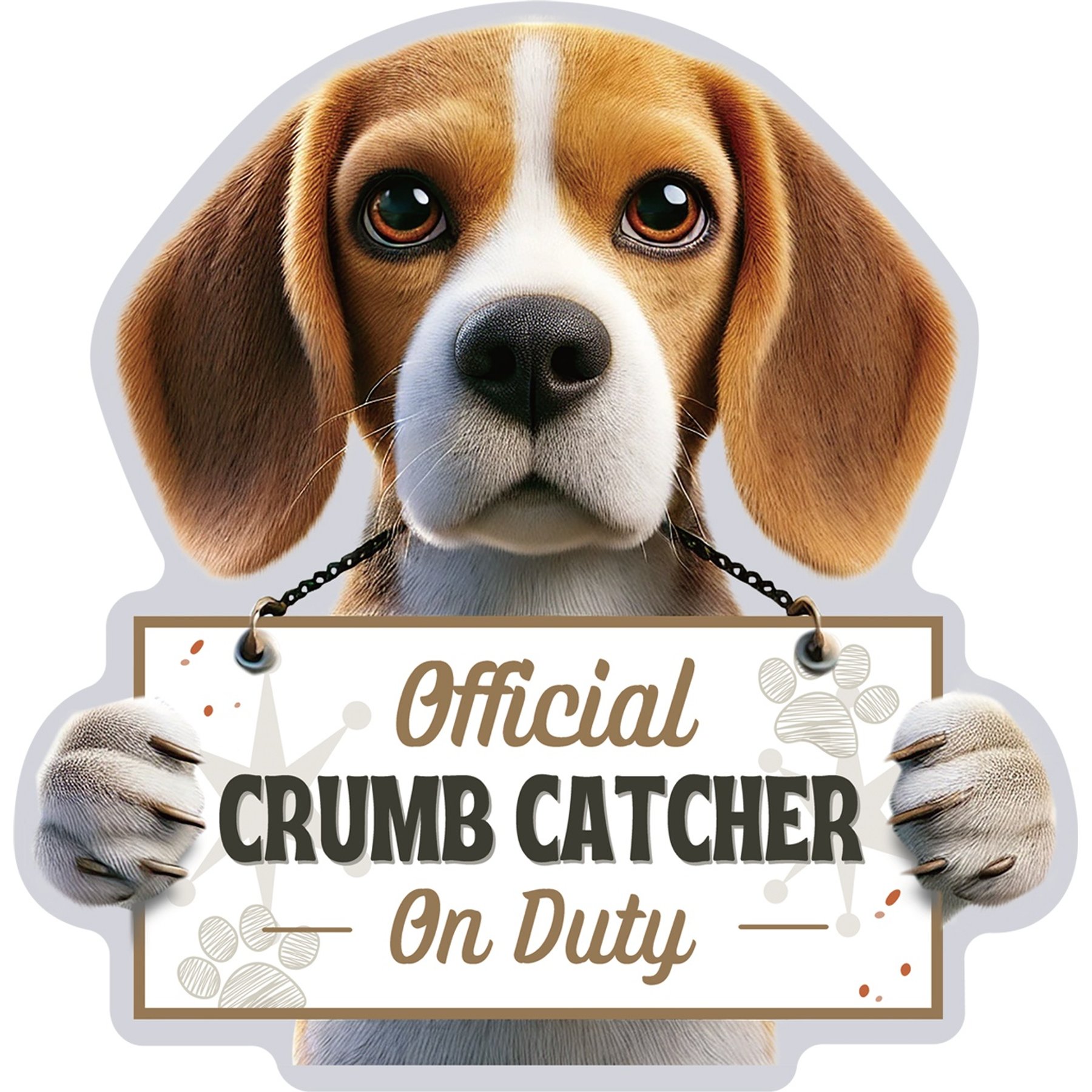 E&S PETS Official Crumb Catcher on Duty Beagle Funny Magnetic Chip Clip