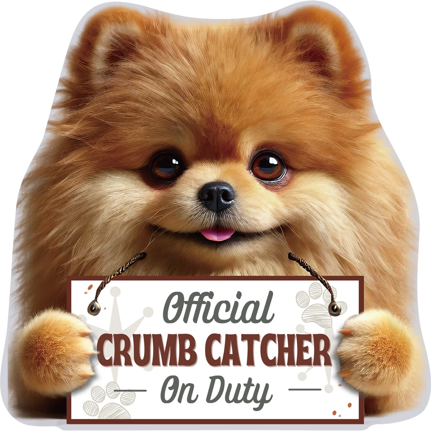 E&S PETS Official Crumb Catcher on Duty Pomeranian Funny Magnetic Chip Clip