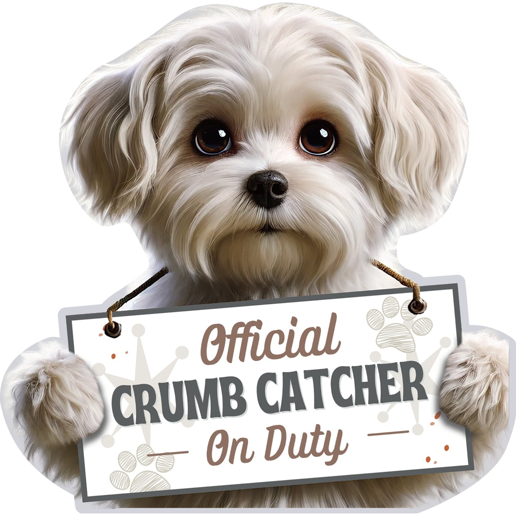 E&S PETS Official Crumb Catcher on Duty Maltese Funny Magnetic Chip Clip