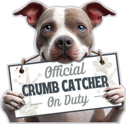 E&S PETS Official Crumb Catcher on Duty Pit Bull Brindle Funny Magnetic Chip Clip