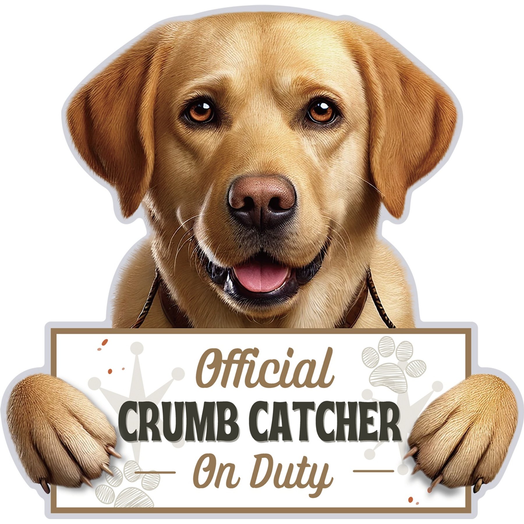 E&S PETS Official Crumb Catcher on Duty Labrador Yellow Funny Magnetic Chip Clip