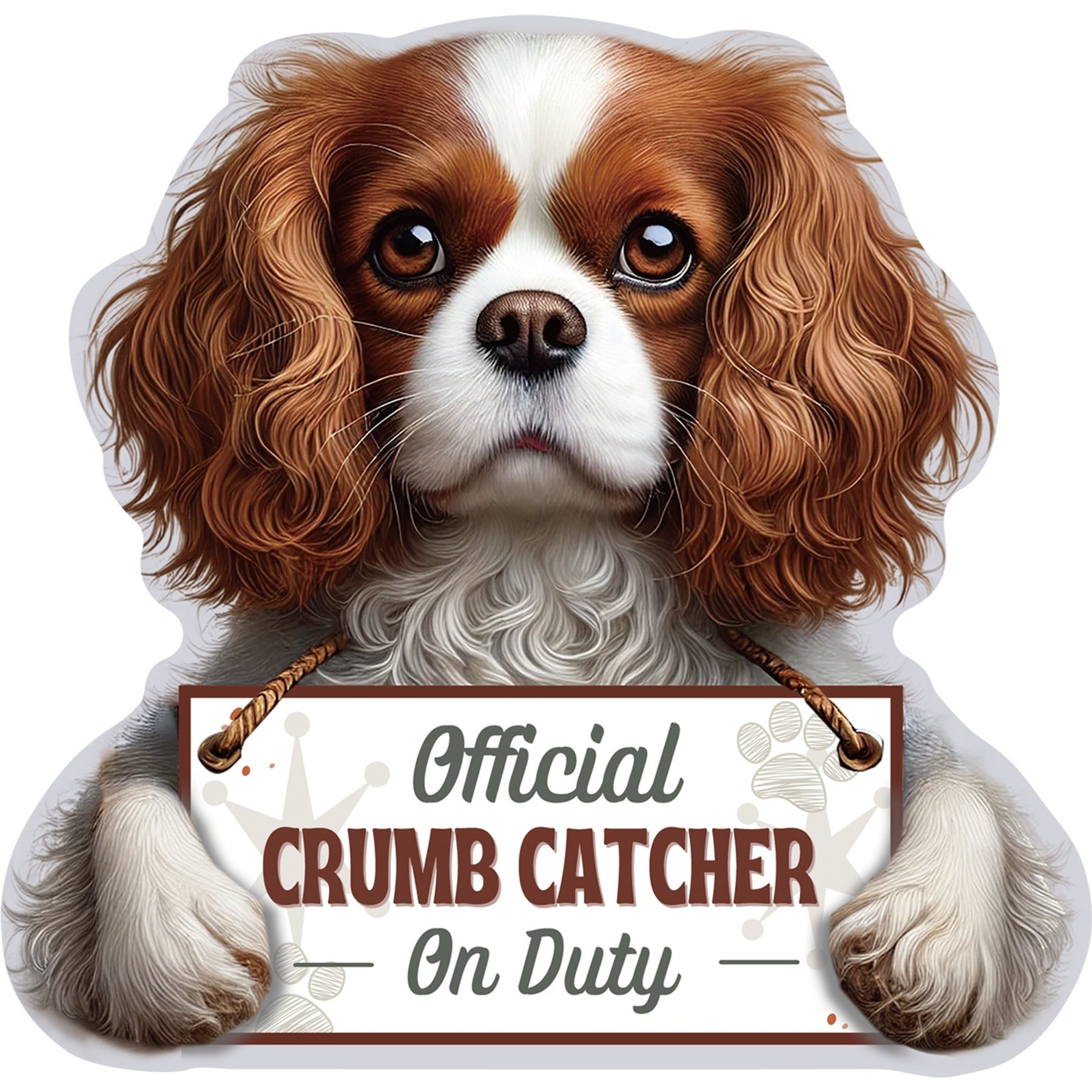 E&S PETS Official Crumb Catcher on Duty Cavalier King Funny Magnetic Chip Clip