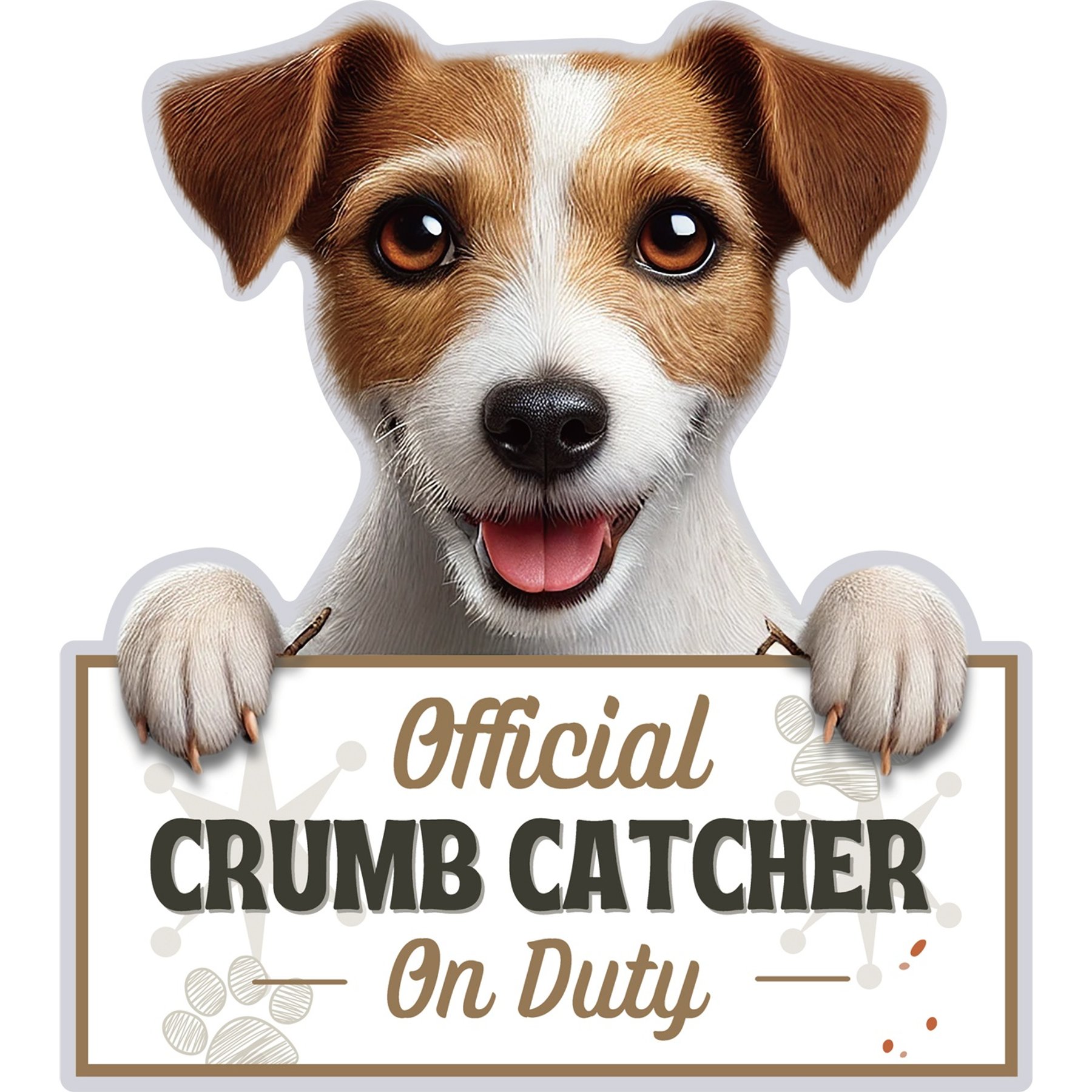 E&S PETS Official Crumb Catcher on Duty Jack Russell Funny Magnetic Chip Clip