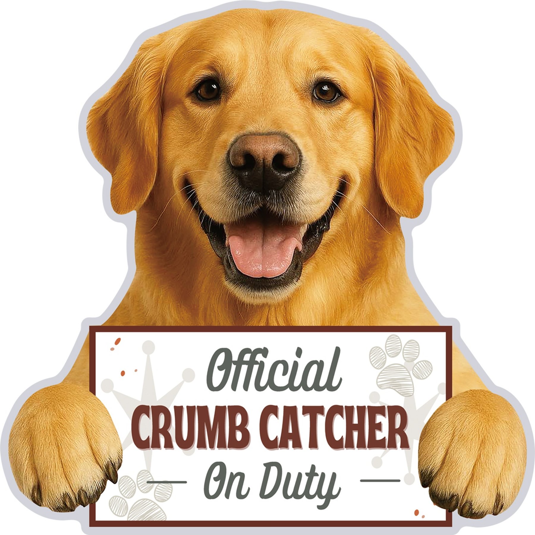 E&S PETS Official Crumb Catcher on Duty Golden Retriever B Funny Magnetic Chip Clip